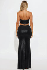 Coastal Dream Maxi Skirt Set - Black
