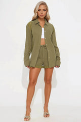 Layla Lace Short Set - Olive