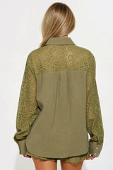 Layla Lace Short Set - Olive