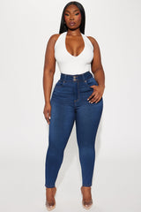 Snatch Me Tight Booty Lifter Skinny Jeans - Medium Wash