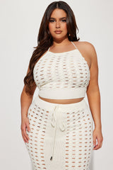 Just A Glimpse Skirt Set - Cream