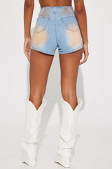 What Could Be Stretch Denim Shorts - Light Wash
