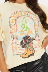 Johnny Cash Desert Sun Washed Tee - Yellow