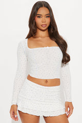 Lila Floral Mini Skirt Set - White/combo