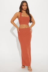 Sweet Life Linen Skirt Set - Rust