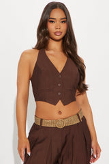 Jamie Linen Pant Set - Brown