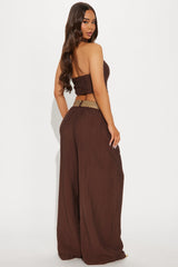 Jamie Linen Pant Set - Brown