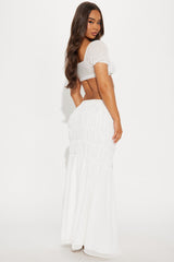 On My Mind Chiffon Skirt Set - White
