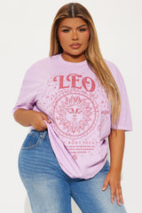 Leo Energy Washed Oversized Tee - Violet