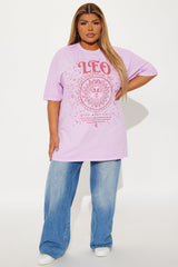 Leo Energy Washed Oversized Tee - Violet