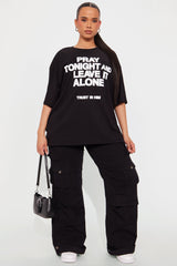 Trust In Him Oversized Tee - Black