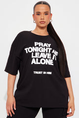 Trust In Him Oversized Tee - Black