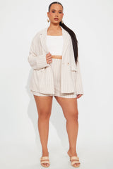 Monterey Linen Blazer Short Set - Natural/Combo