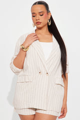 Monterey Linen Blazer Short Set - Natural/Combo
