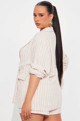 Monterey Linen Blazer Short Set - Natural/Combo