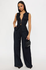 Vivian Vest Pant Set - Black