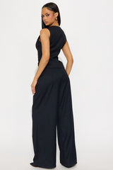 Vivian Vest Pant Set - Black
