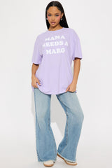 Mama Needs A Marg Oversized Washed Tee - Purple