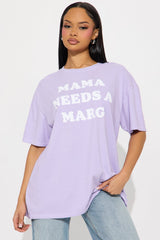 Mama Needs A Marg Oversized Washed Tee - Purple