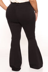 Money Moves Stretch Flare Jeans - Black