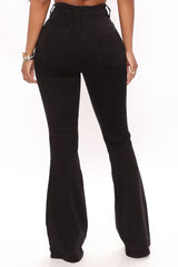 Money Moves Stretch Flare Jeans - Black