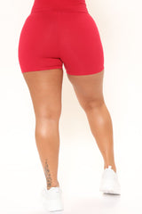 Hailey Biker Shorts - Red