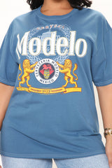 Modelo Oversized Tee - Navy