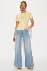 Have A Rice Day Embroidered Tee - Yellow
