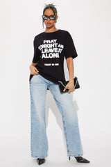 Trust In Him Oversized Tee - Black