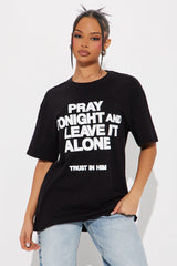 Trust In Him Oversized Tee - Black