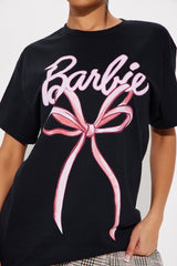 Barbie Bow Oversized Tee - Black