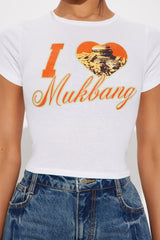 I Heart MUKBANG Baby Tee - Cream