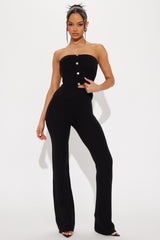 Sandy Walk Crochet Pant Set - Black