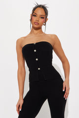 Sandy Walk Crochet Pant Set - Black