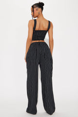 Libby Linen Pant Set - Black/combo