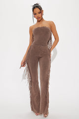 Festival Fringe Washed Pant Set - Mocha