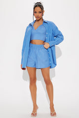 Polly 3 Piece Short Set - Blue/combo