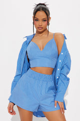 Polly 3 Piece Short Set - Blue/combo