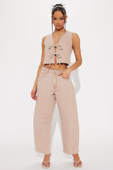 Free Spirit Barrel Jean  Set - Taupe