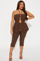 Meilani Capri Pant Set - Chocolate