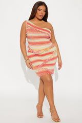 Somewhere Sunny Stripe Skirt Set - Orange/combo