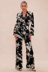 Aubrey Floral Blazer Set - Black/combo
