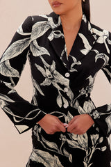Aubrey Floral Blazer Set - Black/combo