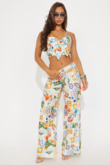 Italian Summer Pant Set - White/combo