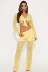Annalee Crochet Pant Set - Yellow
