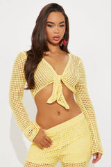 Annalee Crochet Pant Set - Yellow