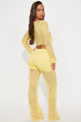 Annalee Crochet Pant Set - Yellow