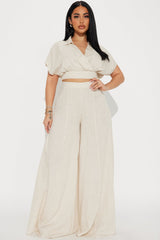 Lucky Day Linen Pant Set - Oatmeal
