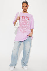 Leo Energy Washed Oversized Tee - Violet