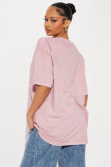 Accept Change 555 Washed Oversized Tee - Mauve